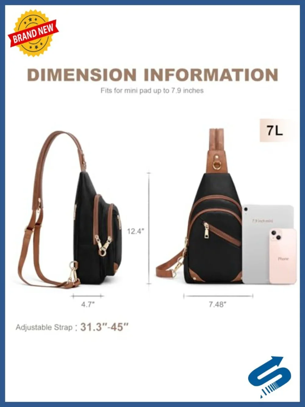 Anti Theft Sling Bag Convertible Crossbody Backpack Faux Leather RFID